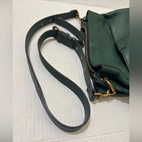 American Leather & Co Green Crossbody Bag Genuine Leather Excellent Condition - Picture 15 of 15